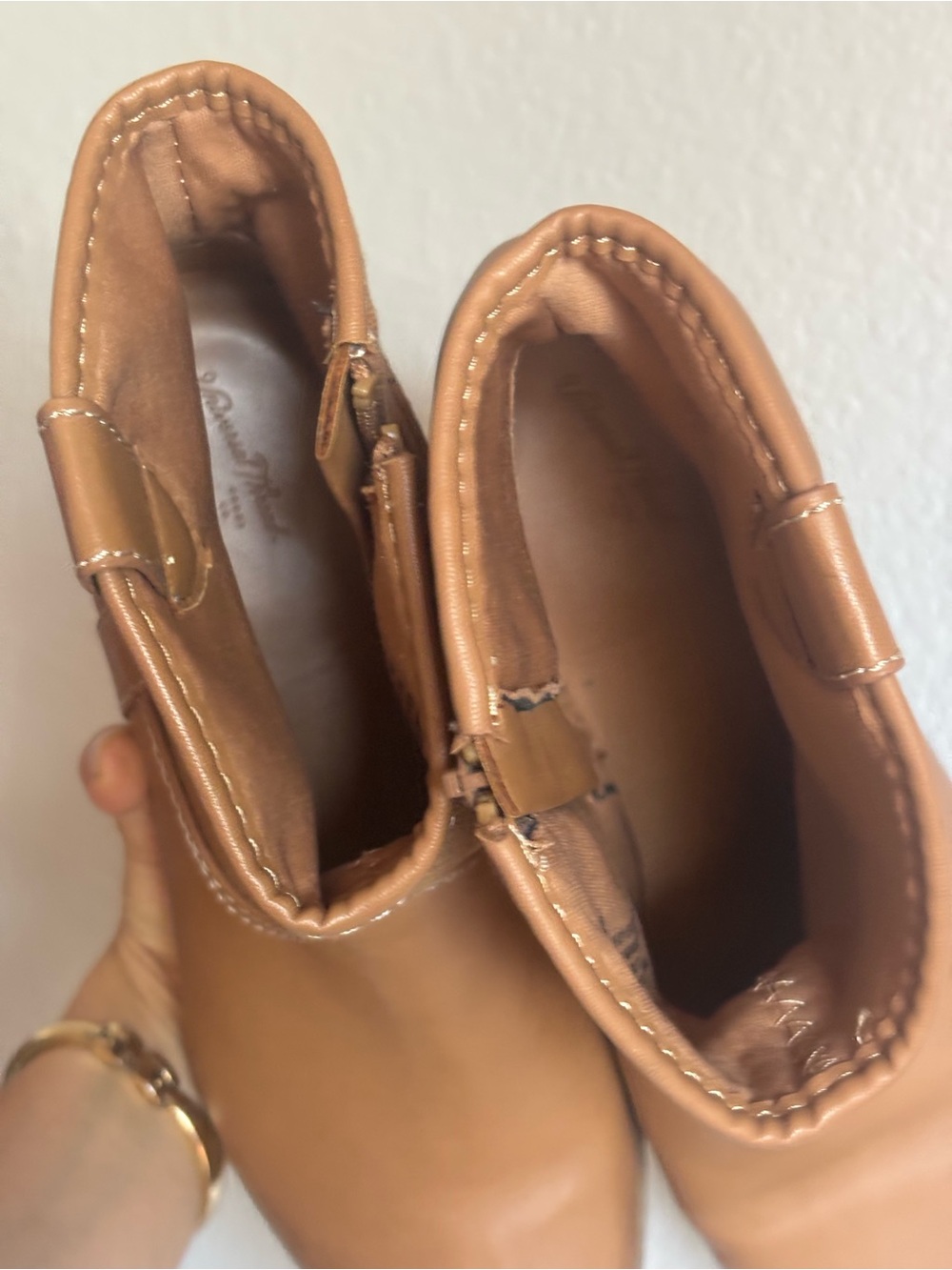 Universal Thread Kay Cowgirl Boots Tan Size 10 Western Ankle Boot Block Heel - Picture 7 of 10